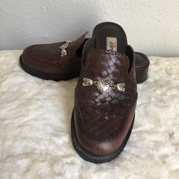 Brighton Shoes - BRIGHTON Kentucky Mules Slides Brown Woven 6.5M